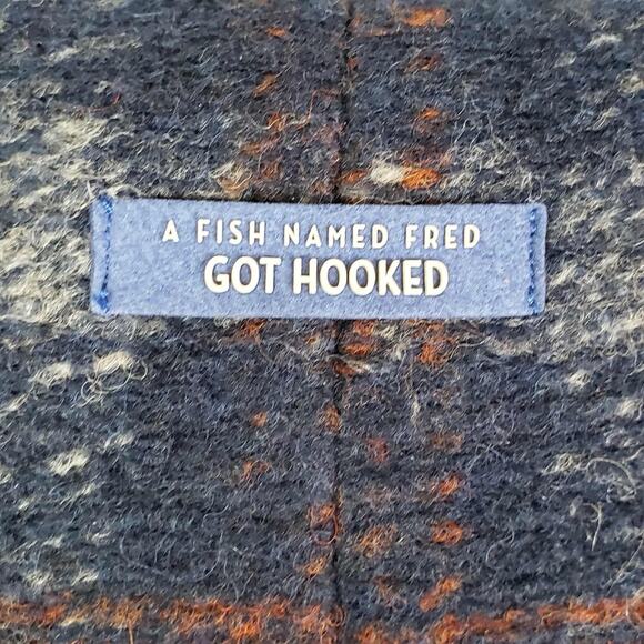 A Fish Named Fred Vest Wool Plaid Waistcoat Blue Grey Check Size 42 Mens New - Picture 4 of 13